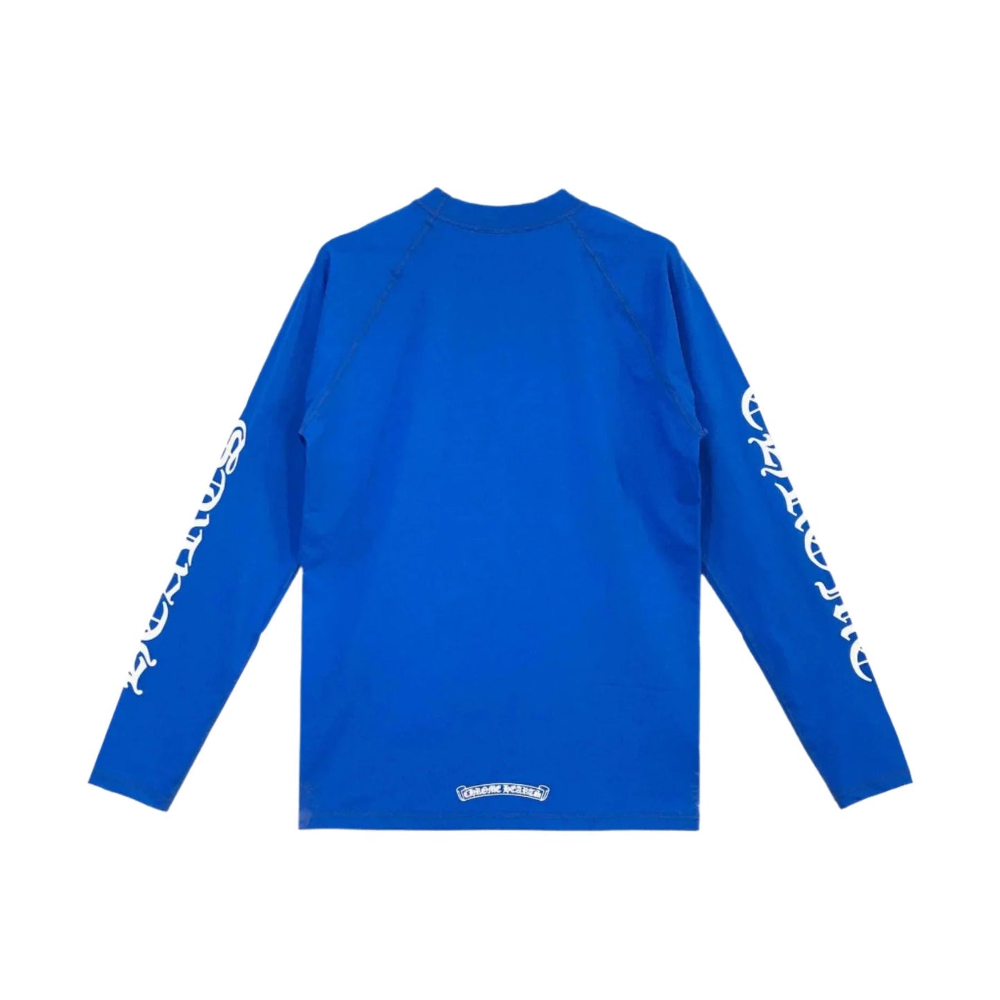 Chrome Hearts Blue Horseshoe Script Logo Biking Long Sleeve Shirt