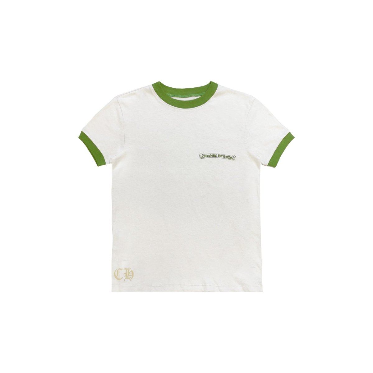 Chrome Hearts Green&White Horseshoe Logo Short Sleeve Tee