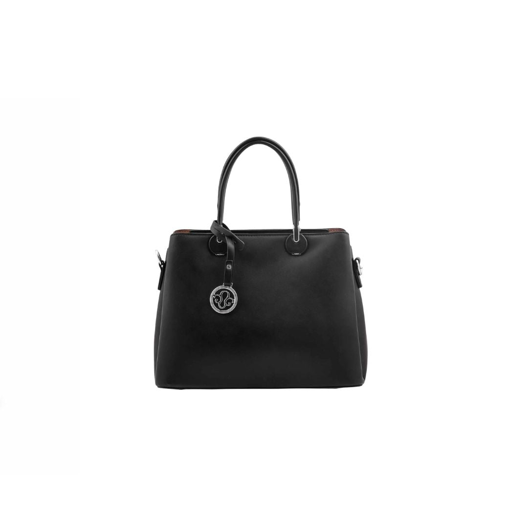 Altibag Black Structured Tote Handbag