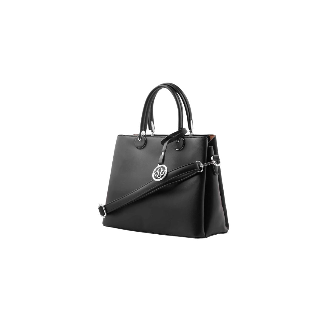 Altibag Black Structured Tote Handbag