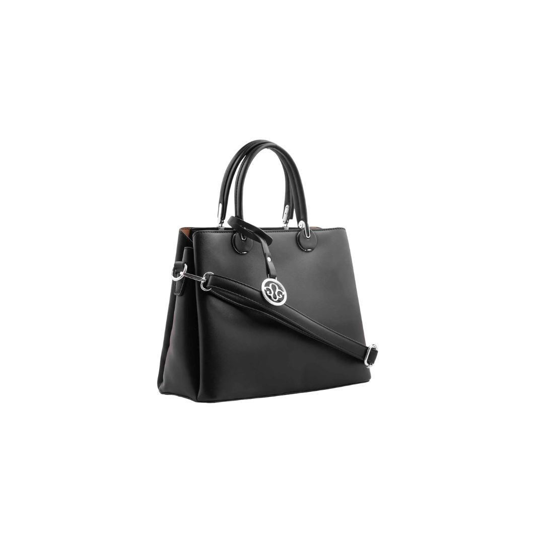 Altibag Black Structured Tote Handbag
