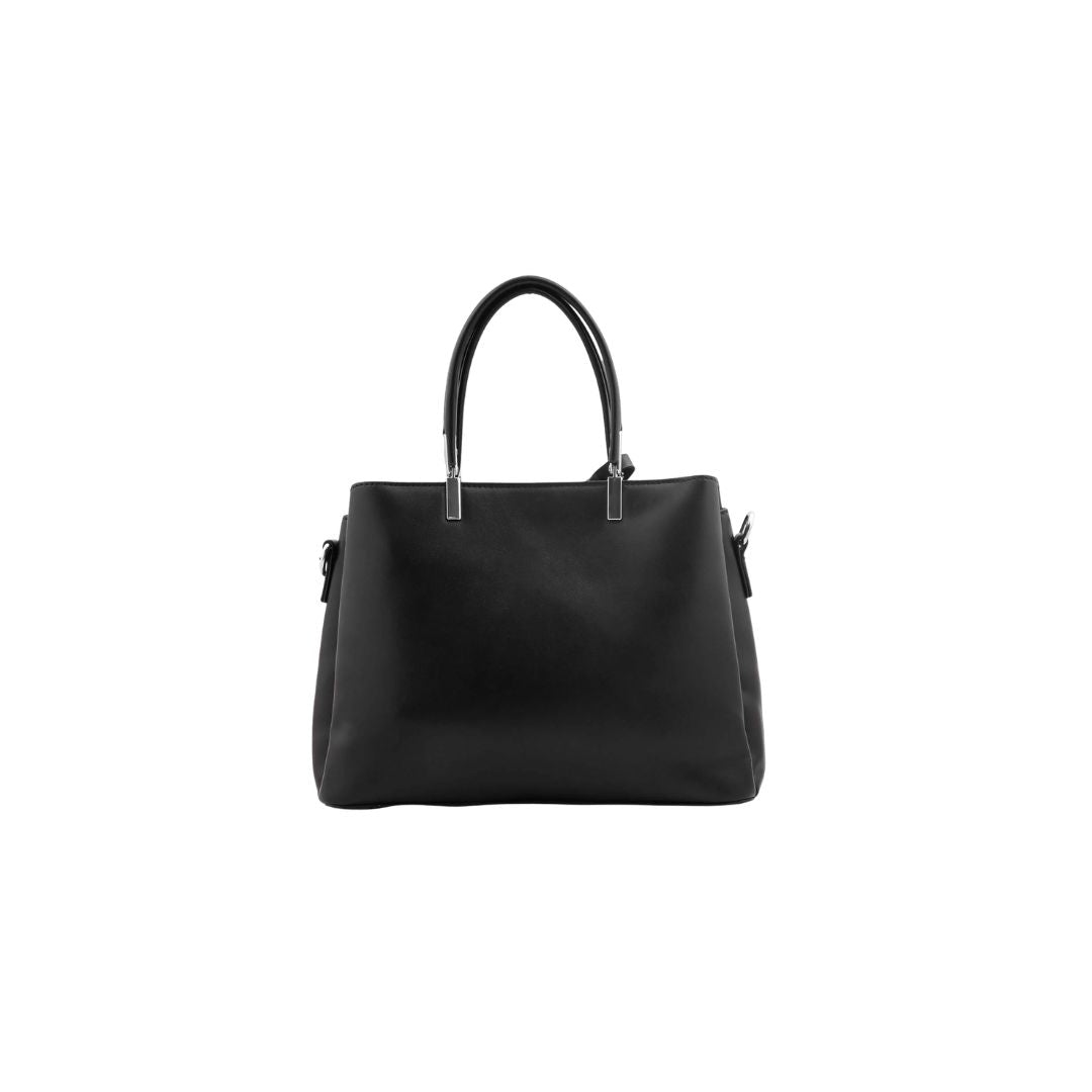 Altibag Black Structured Tote Handbag
