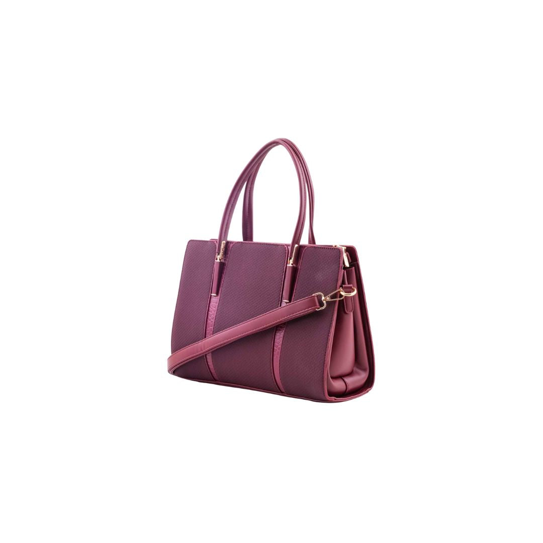 Altibag Burgundy Structured Tote Handbag