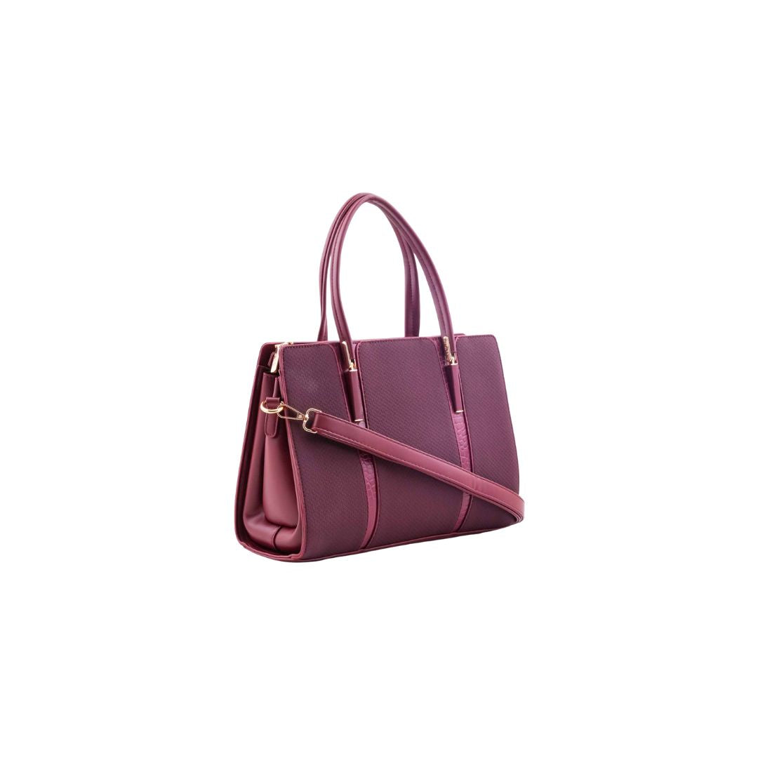 Altibag Burgundy Structured Tote Handbag