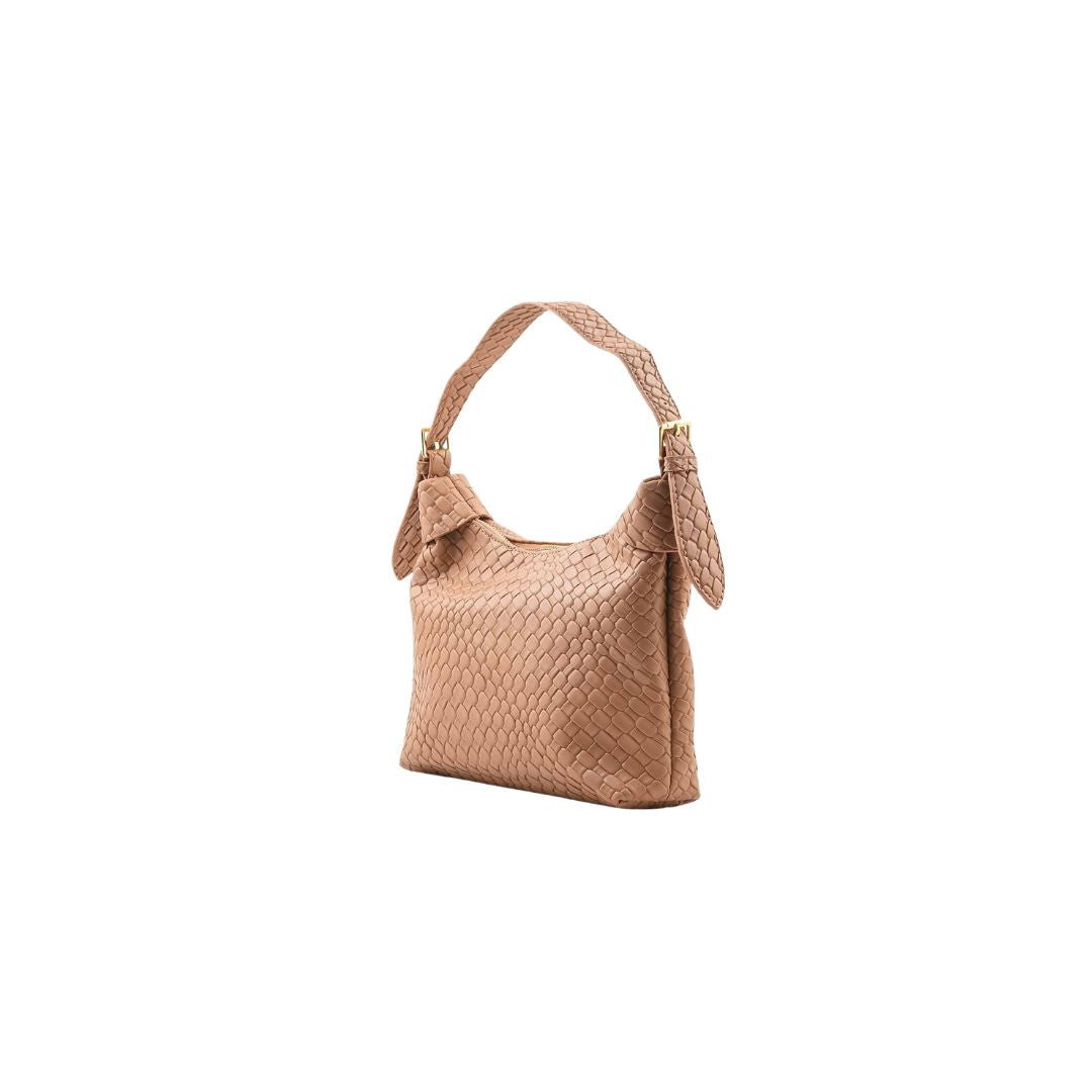 Altibag Croc-Embossed Brown Shoulder Handbag