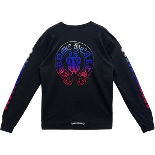 Chrome Hearts Gradient Dagger Horseshoe Logo Long Sleeve Tee