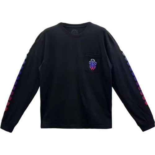 Chrome Hearts Gradient Dagger Horseshoe Logo Long Sleeve Tee