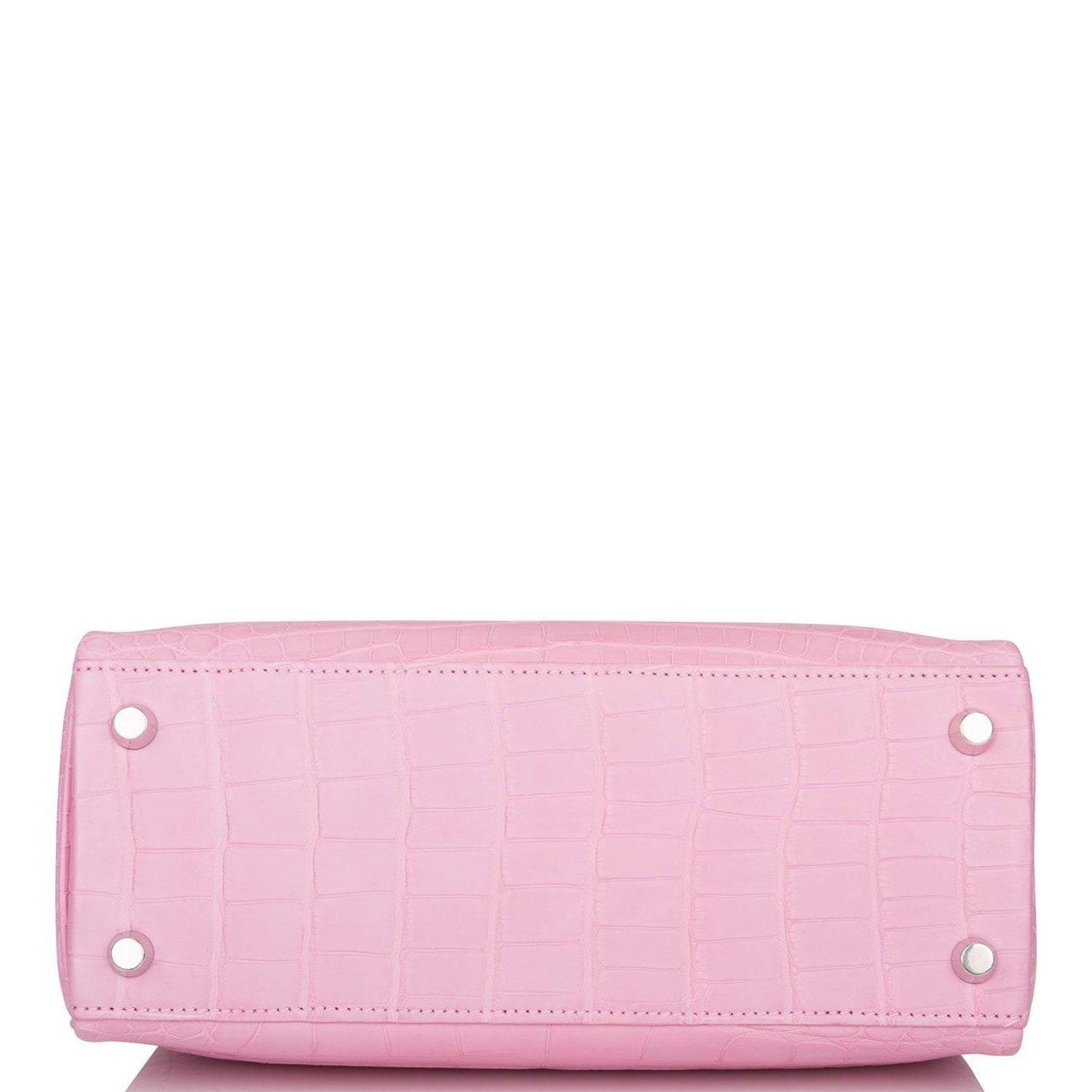 Hermes Bubblegum 5P Matte Alligator Retourne Kelly 25cm Palladium Hardware