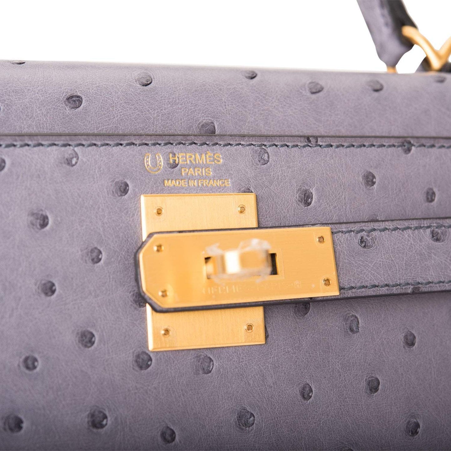 Hermes Kelly 28 Bi-Color Gris Agate Gris Perle Ostrich