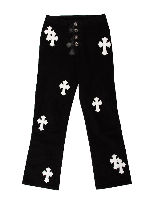 Chrome Hearts Cross Patch Straight Leg Jeans