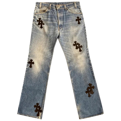 Chrome Hearts x Levi’s Cross Patch Denim Pants ‘Blue’