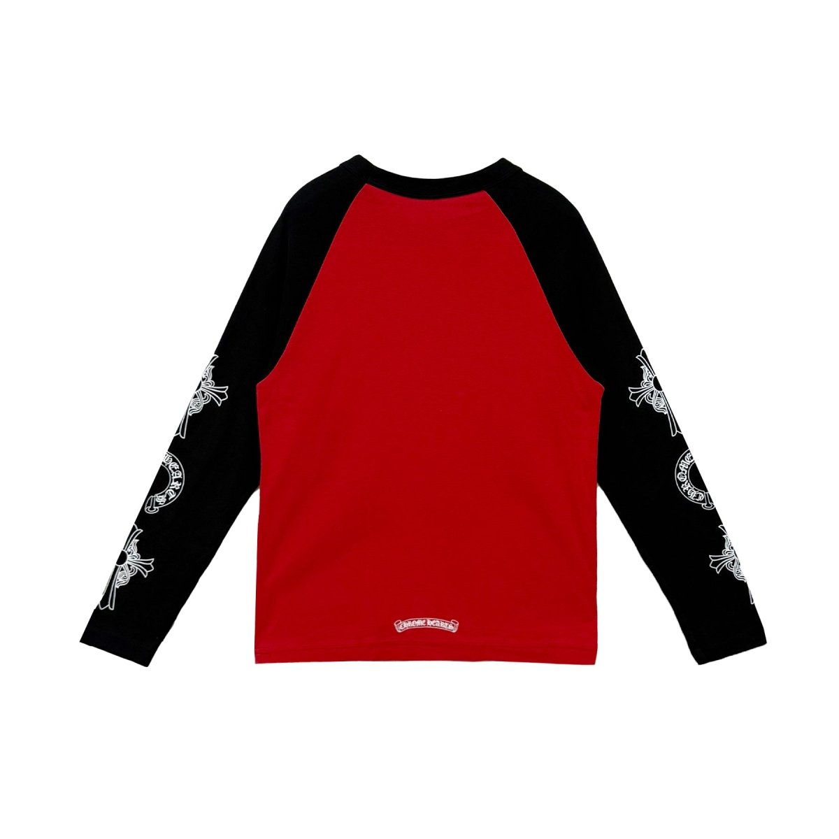 Chrome Hearts Red Black Neck Logo Long Sleeve T-Shirt - Cotton Tee