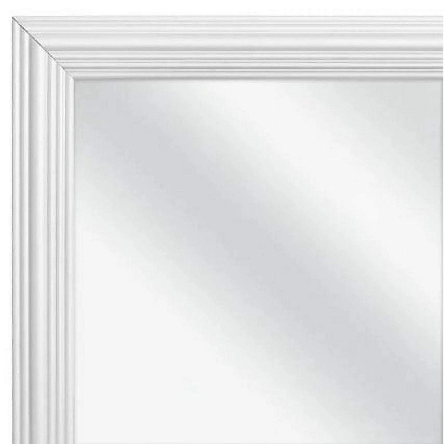 Zeesh Maison 13"x49" Modern Rectangular Full-Length Wall Mirror - Classic White