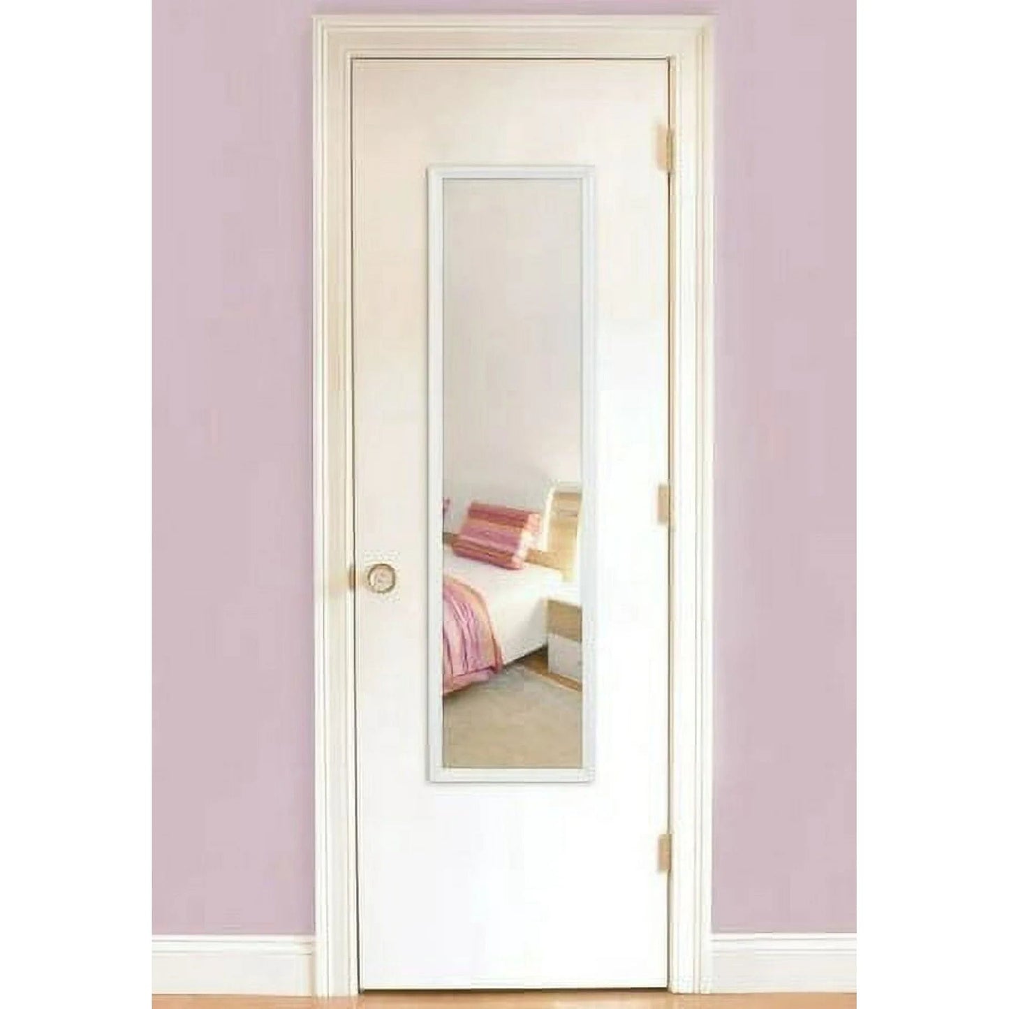 Zeesh Maison 13"x49" Modern Rectangular Full-Length Wall Mirror - Classic White