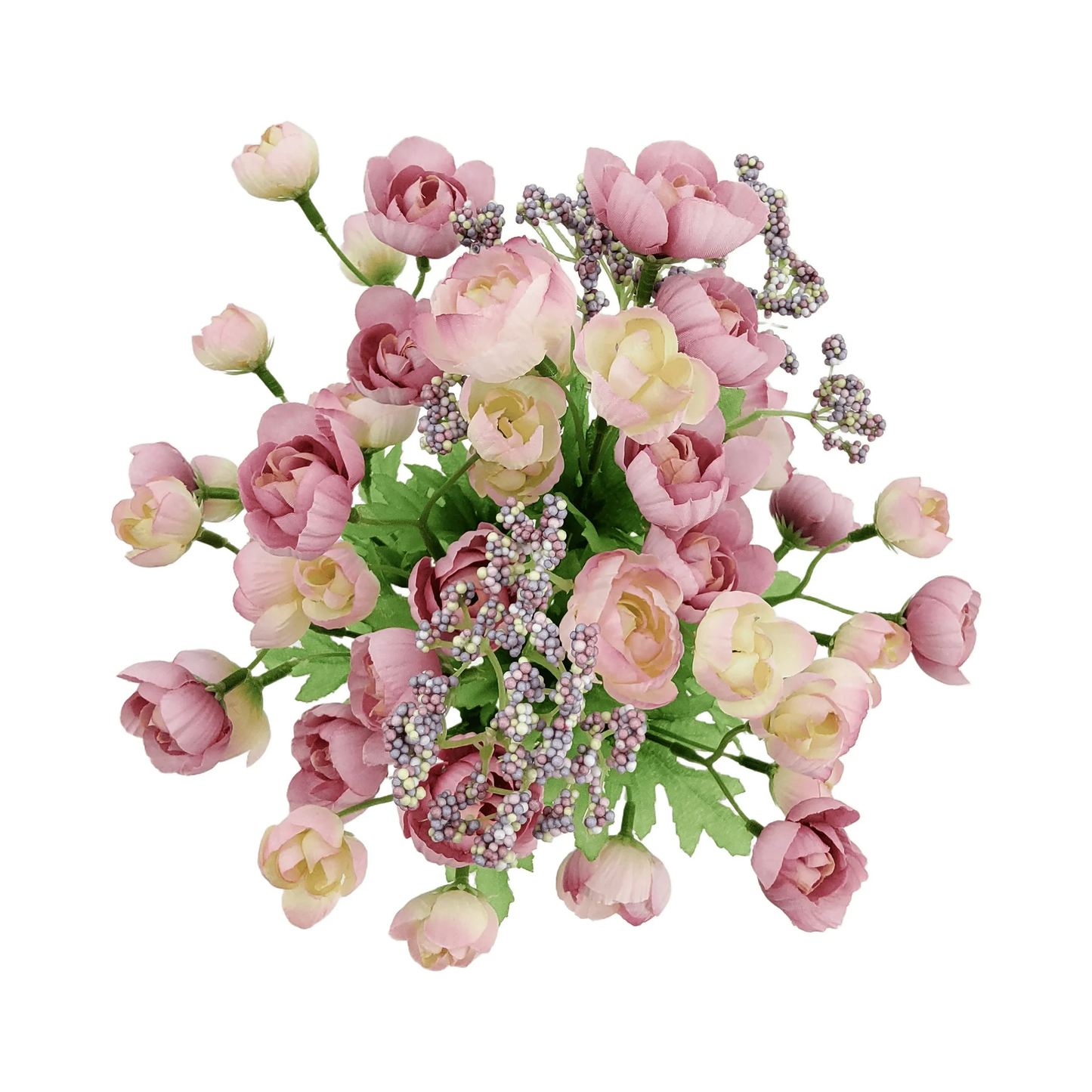 Zeesh Maison 18" Artificial Ranunculus Floral Bundle - Pink Silk Flower Arrangement