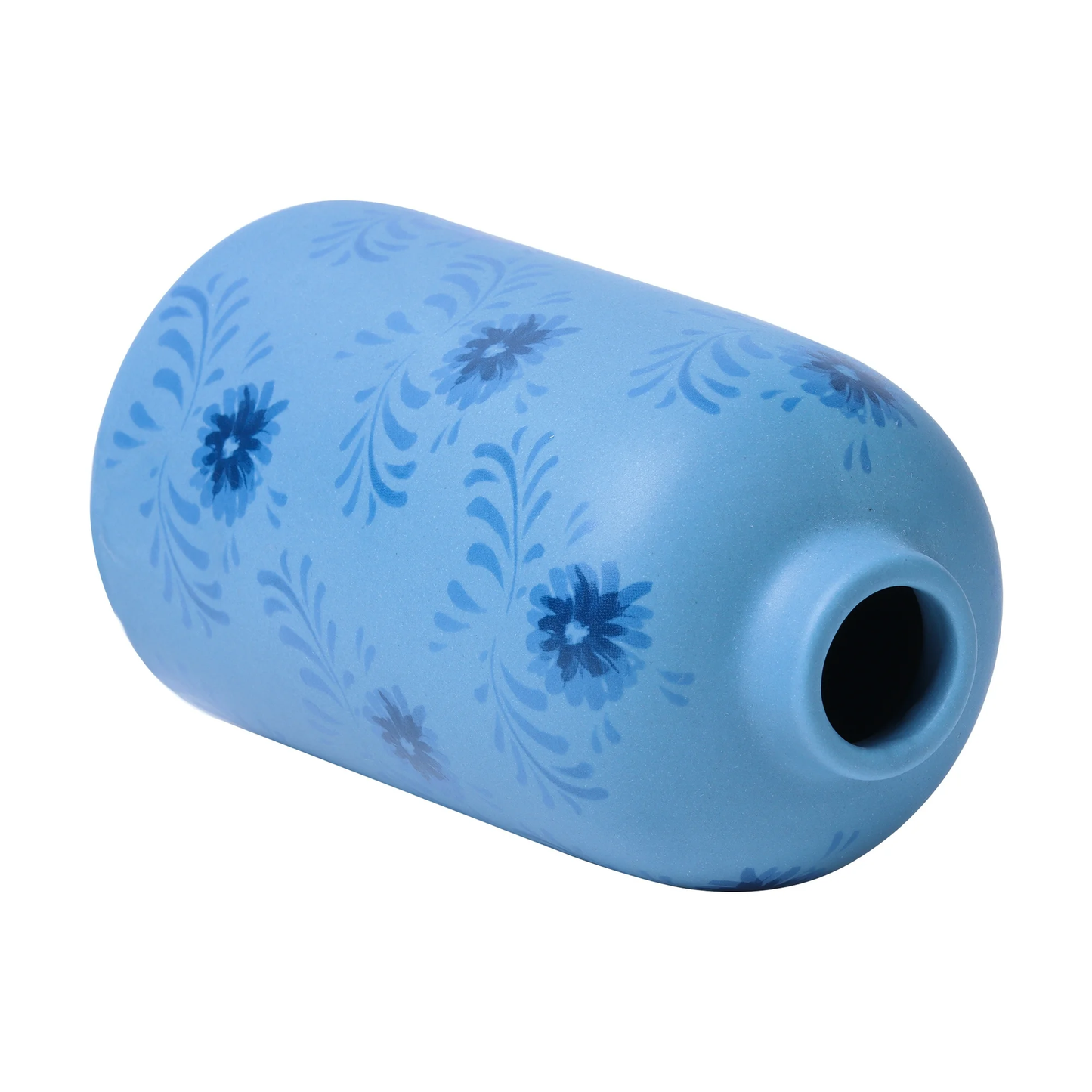 Zeesh Maison 6.4" Artisanal Blue Floral Ceramic Vase
