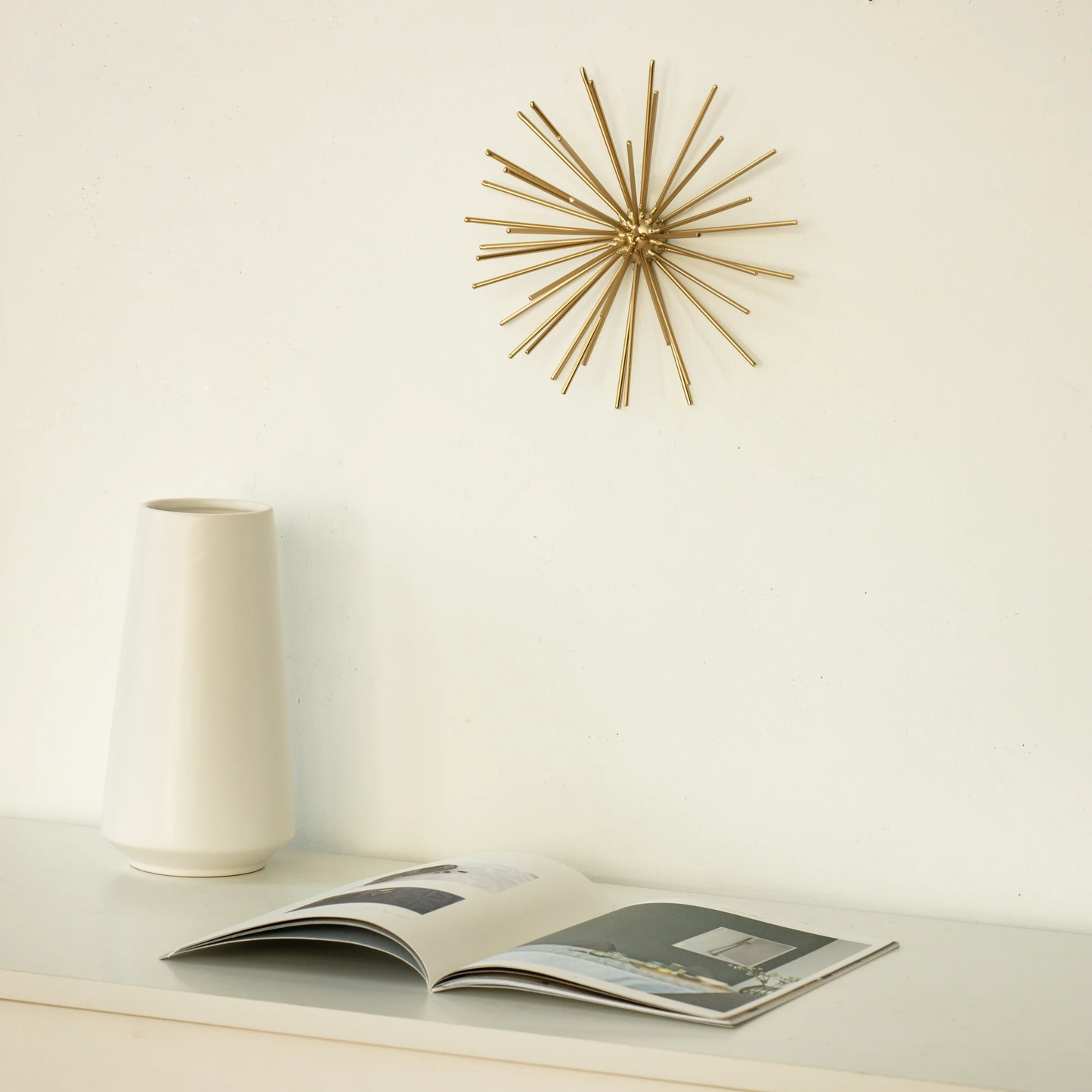 Zeesh Maison 8" Satin Gold Burst Metal Sculpture - Tabletop or Wall Decor