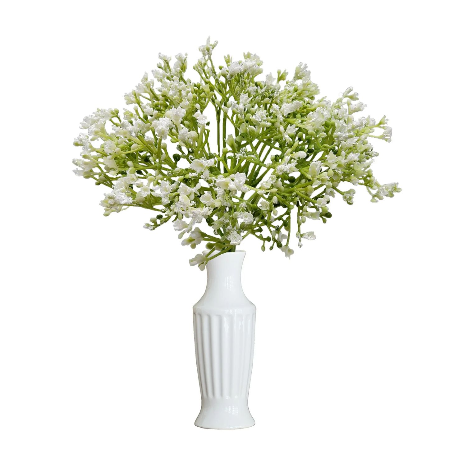 Zeesh Maison 12" Artificial Baby's Breath Flower Pick - White Faux Floral Stem