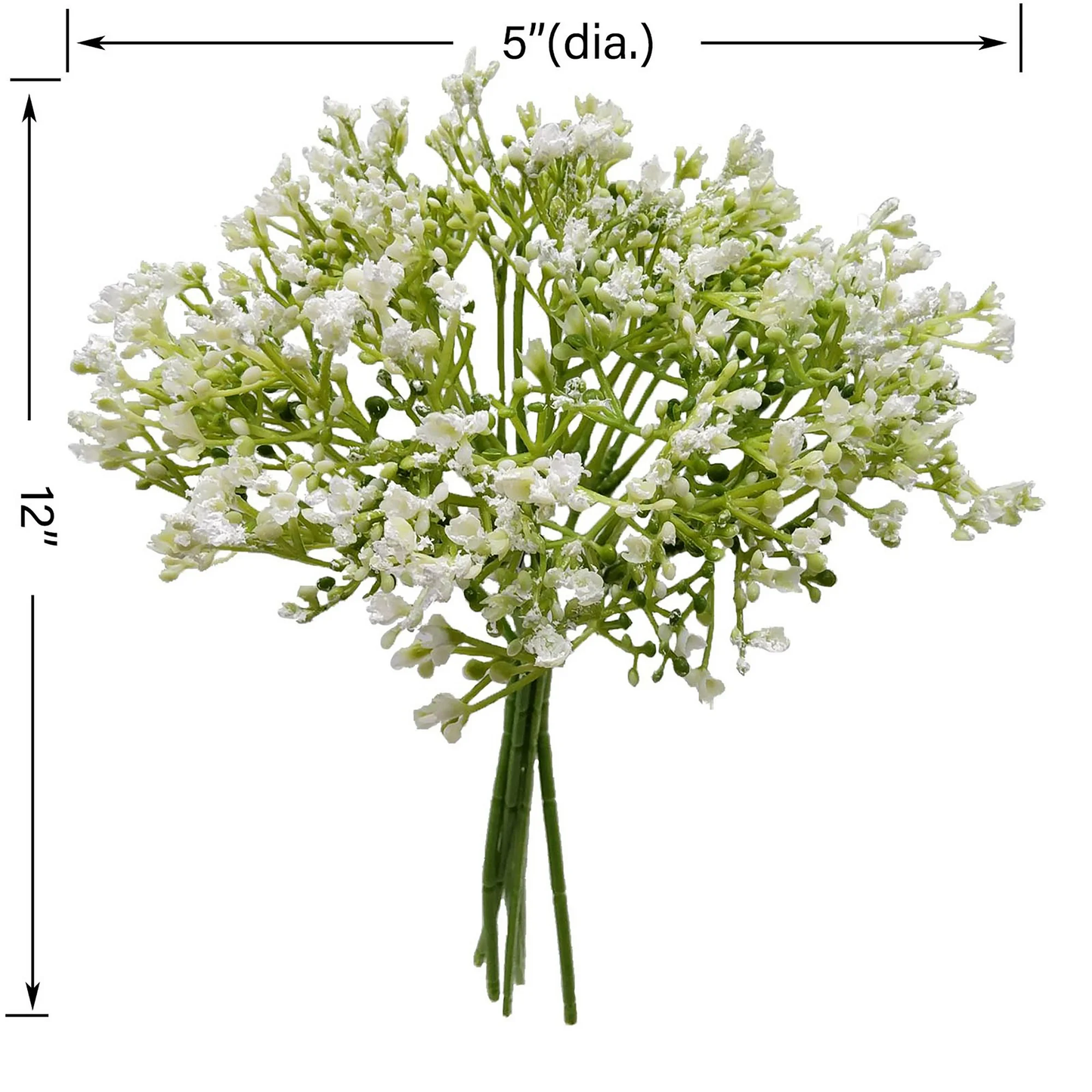 Zeesh Maison 12" Artificial Baby's Breath Flower Pick - White Faux Floral Stem