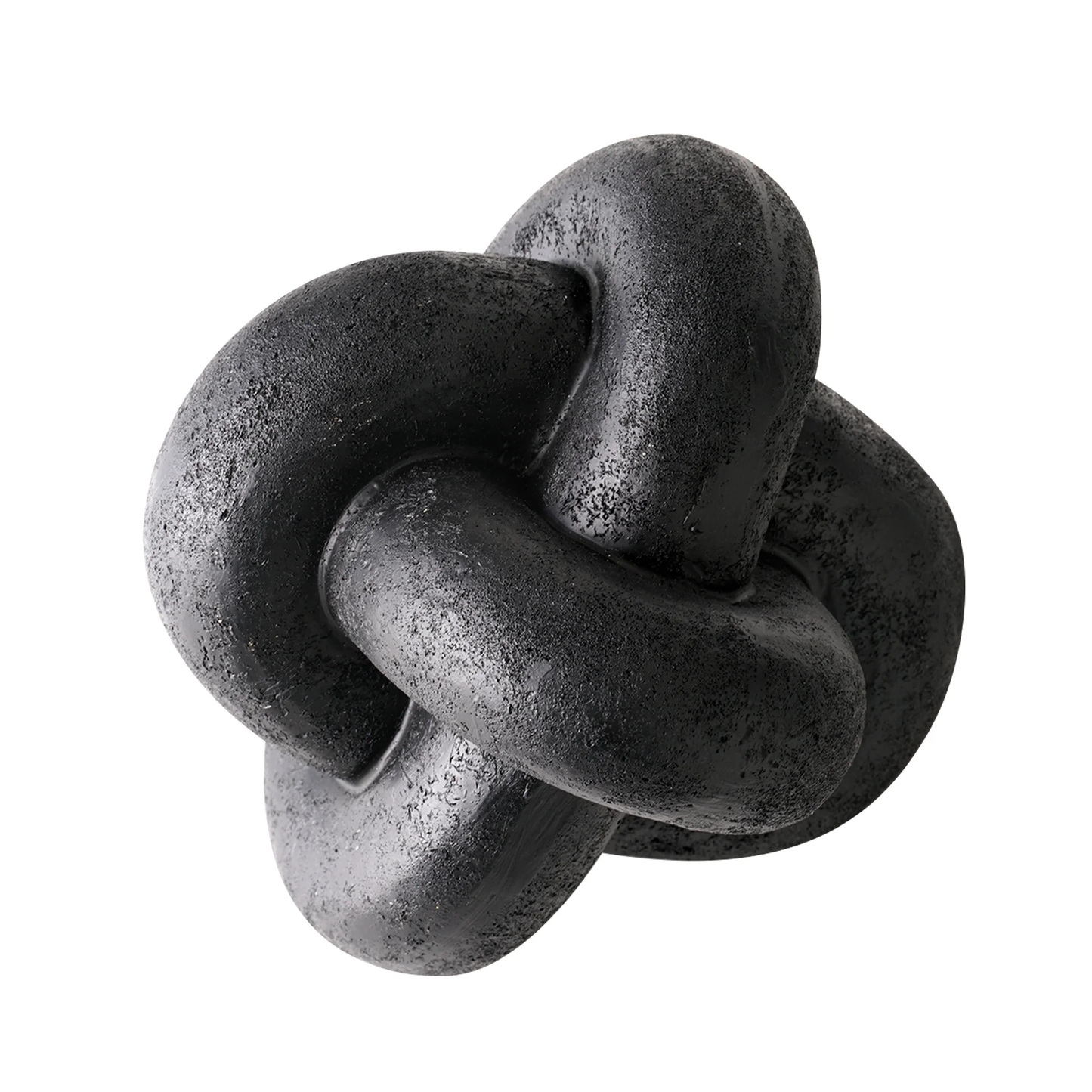 Zeesh Maison 5.5" Modern Black Resin Knot Decorative Sculpture