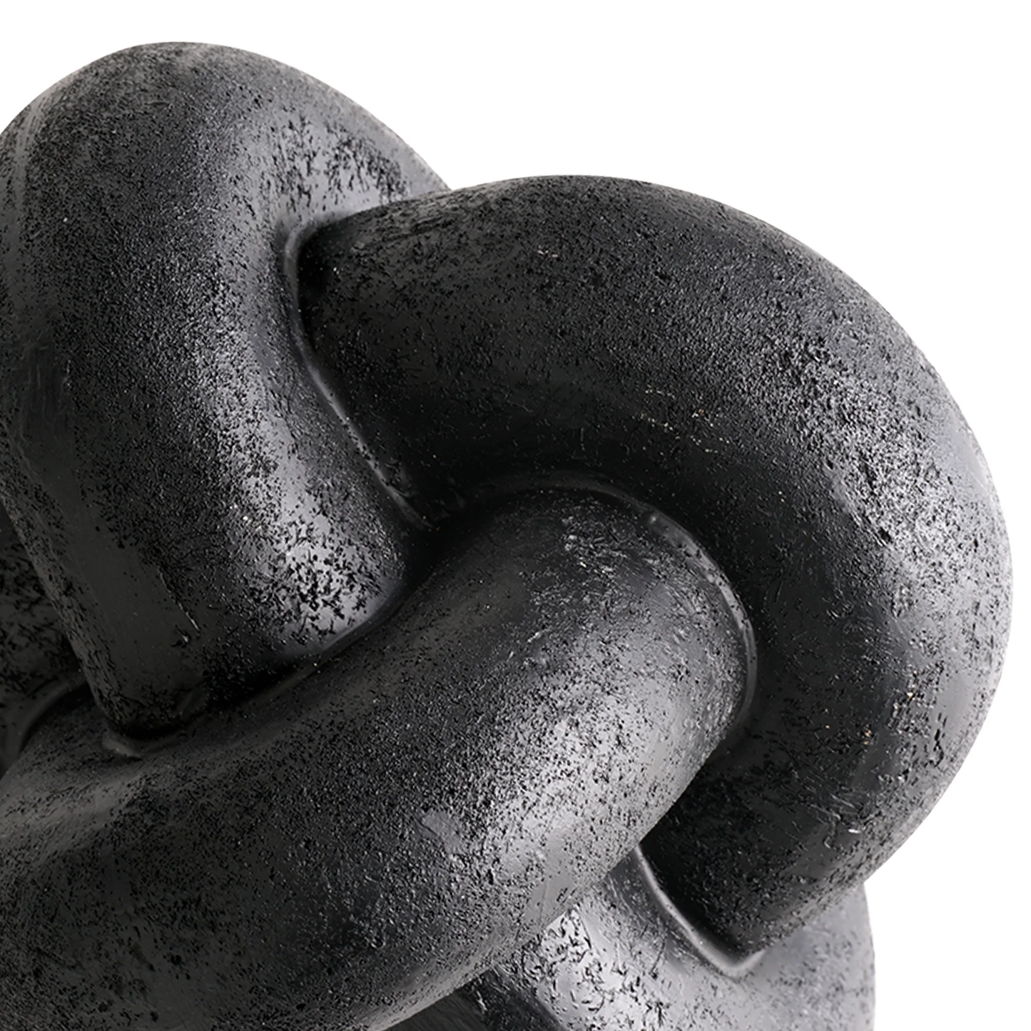 Zeesh Maison 5.5" Modern Black Resin Knot Decorative Sculpture