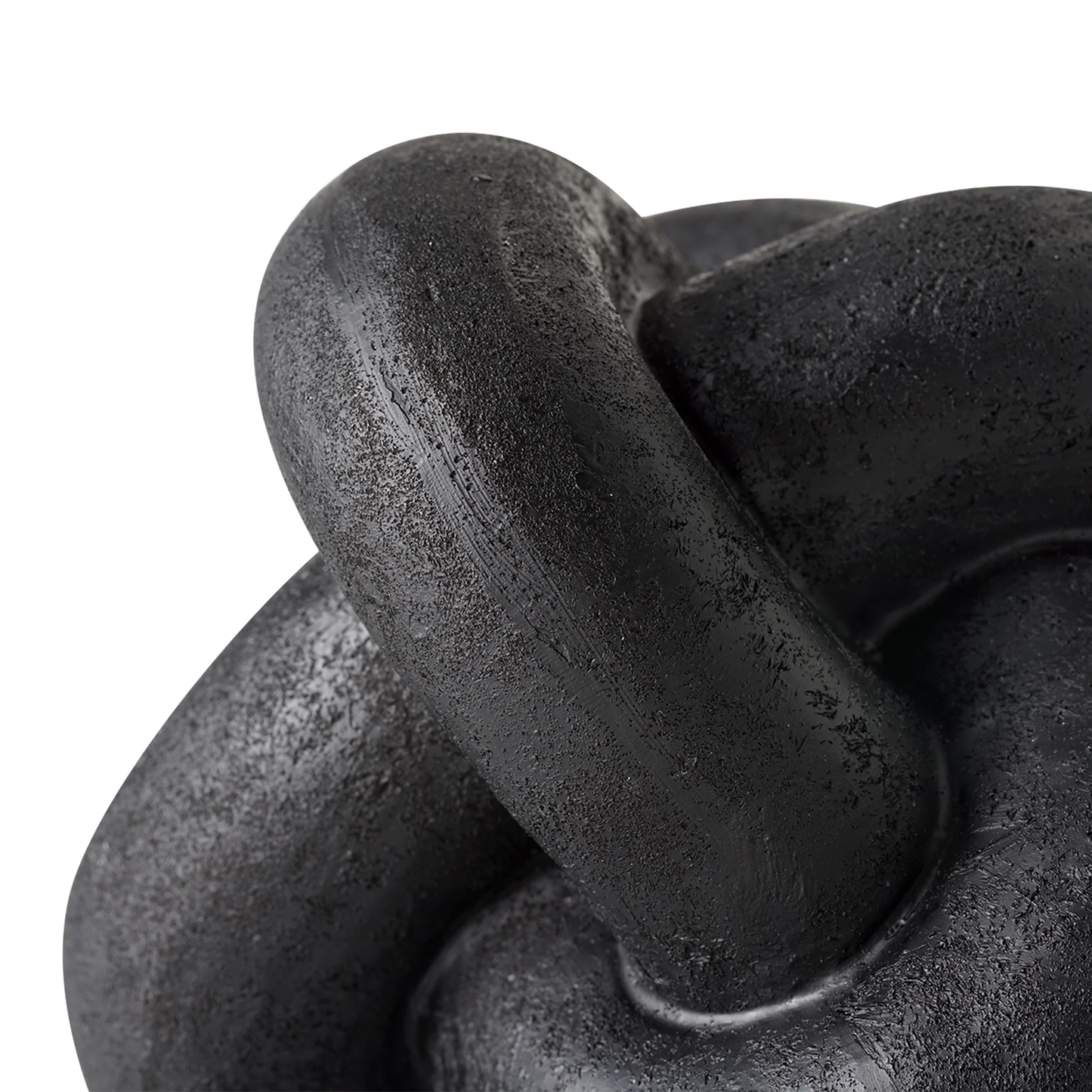 Zeesh Maison 5.5" Modern Black Resin Knot Decorative Sculpture